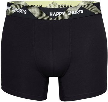 HAPPY SHORTS Trunk 2 Happy Shorts Pants Jersey Trunk Herren Schwarz farblicher Bund (1-St)