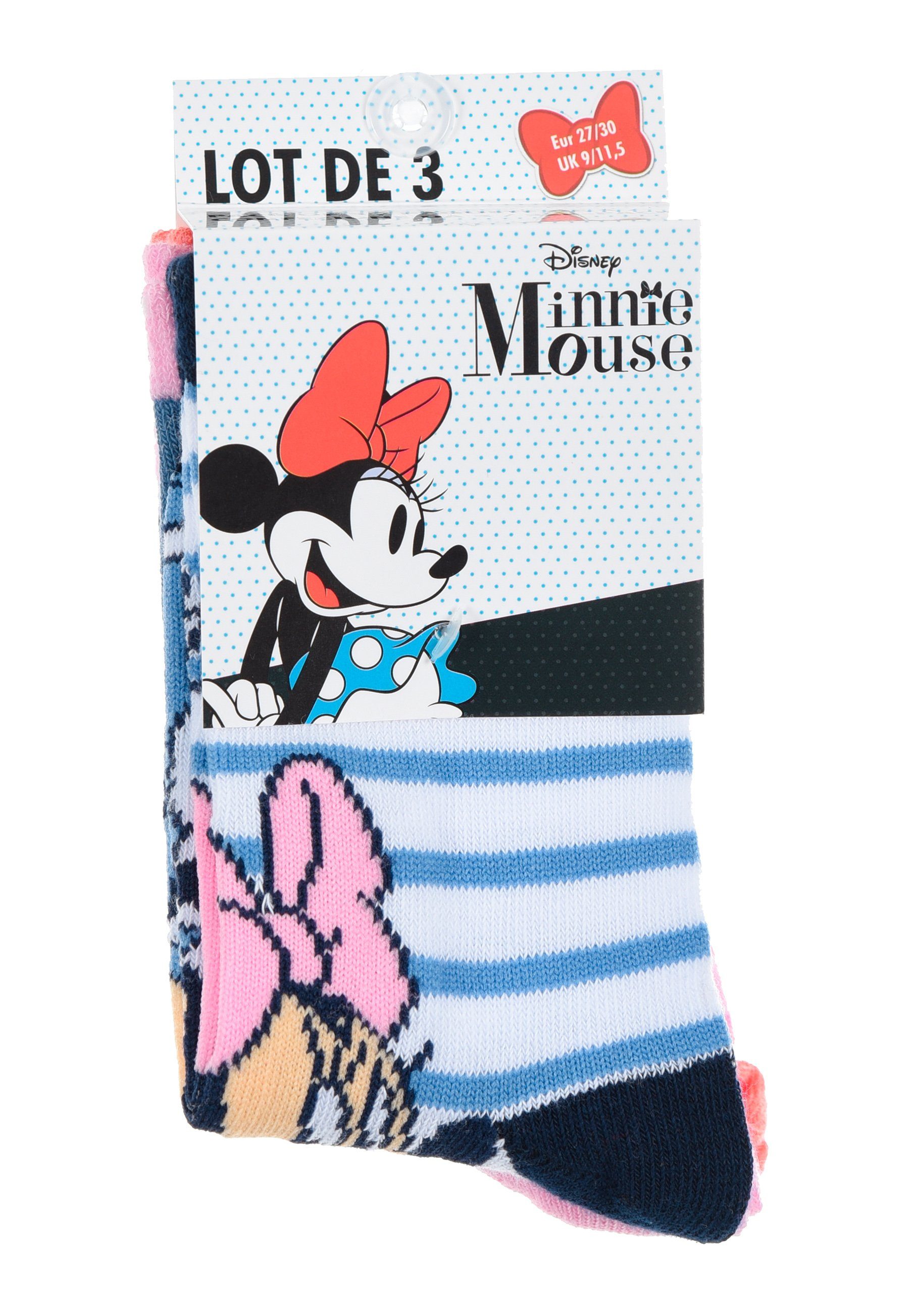 Mädchen Minnie Disney Mouse Strümpfe (3-Paar) Socken Kinder Socken Minnie