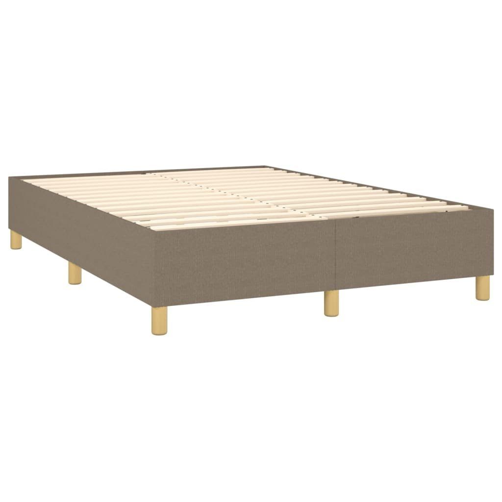 vidaXL Bett Boxspringbett mit Matratze Taupe 140x200 cm Stoff
