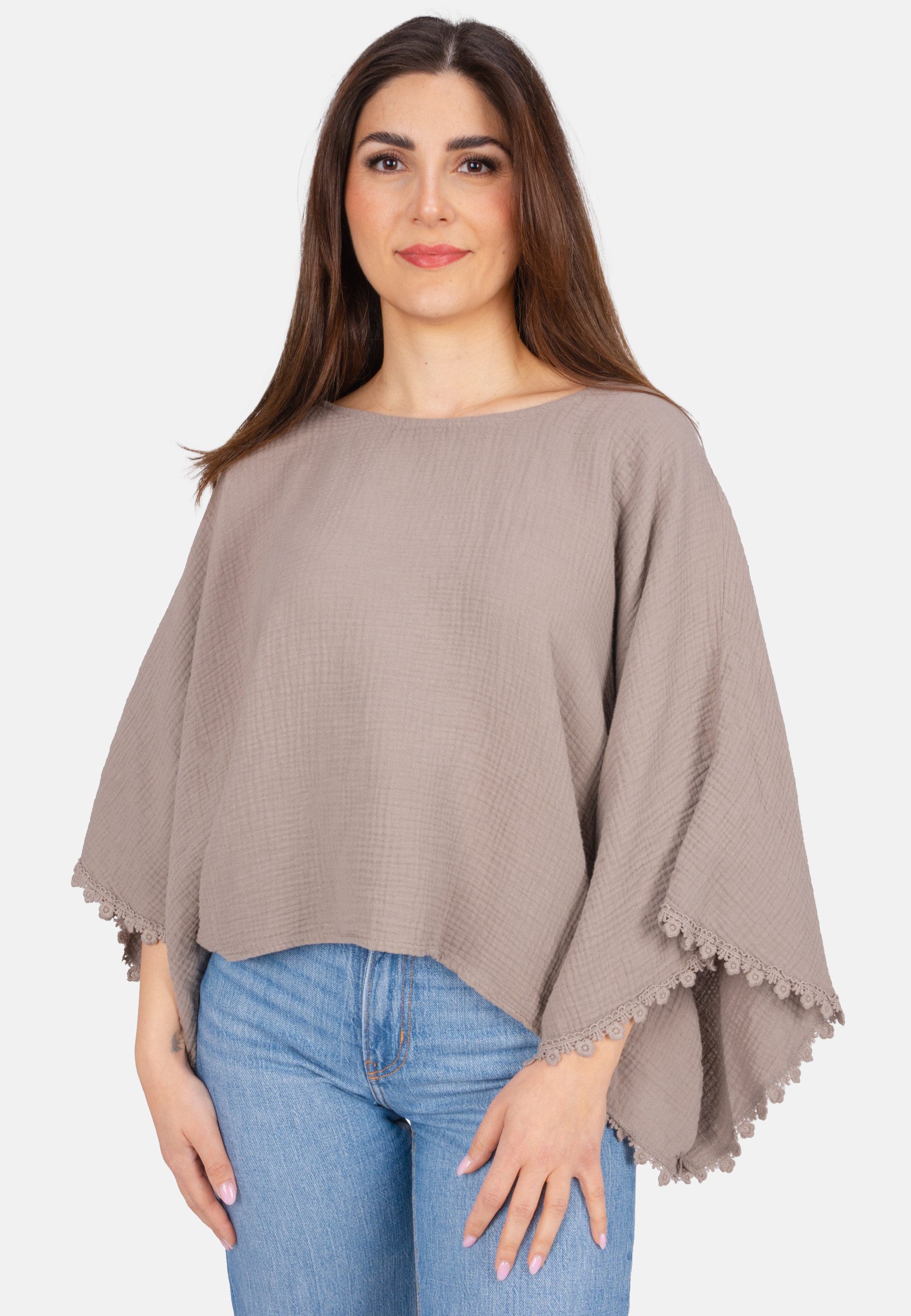 Seasons of April Kurzarmbluse MATHILDA MUSSELIN günstig online kaufen