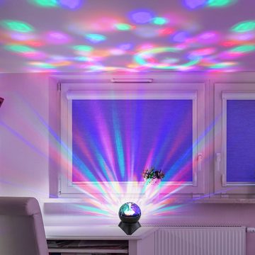 etc-shop LED Dekolicht, LED-Leuchtmittel fest verbaut, Dekoleuchte Tischlampe Farbwechsel Discokugel rotierend Bluetooth