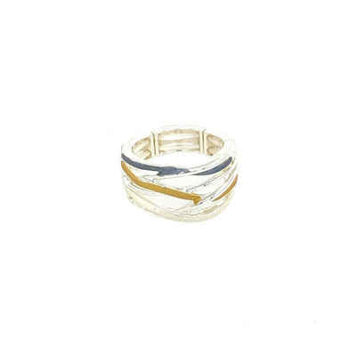 Mein Style Fingerring elastischer Ring tricolor R5258 (1 Stück, 1-tlg., 1 Stück), elastischer Ring, passend für alle Ringgrößen