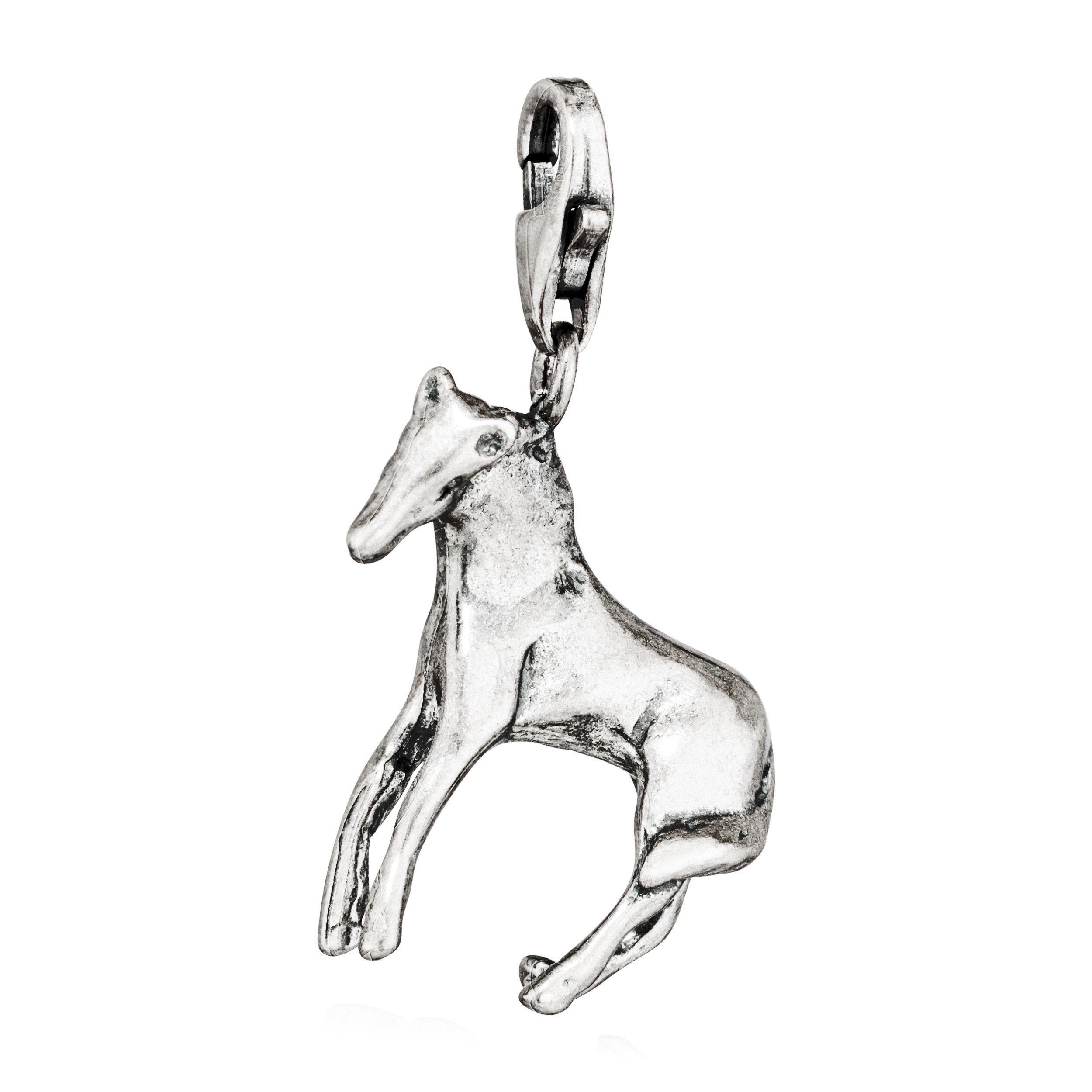 NKlaus Kettenanhänger Charm-Anhänger Pferd 925 Silber antik 20x18mm Silberanhänger Amulett T