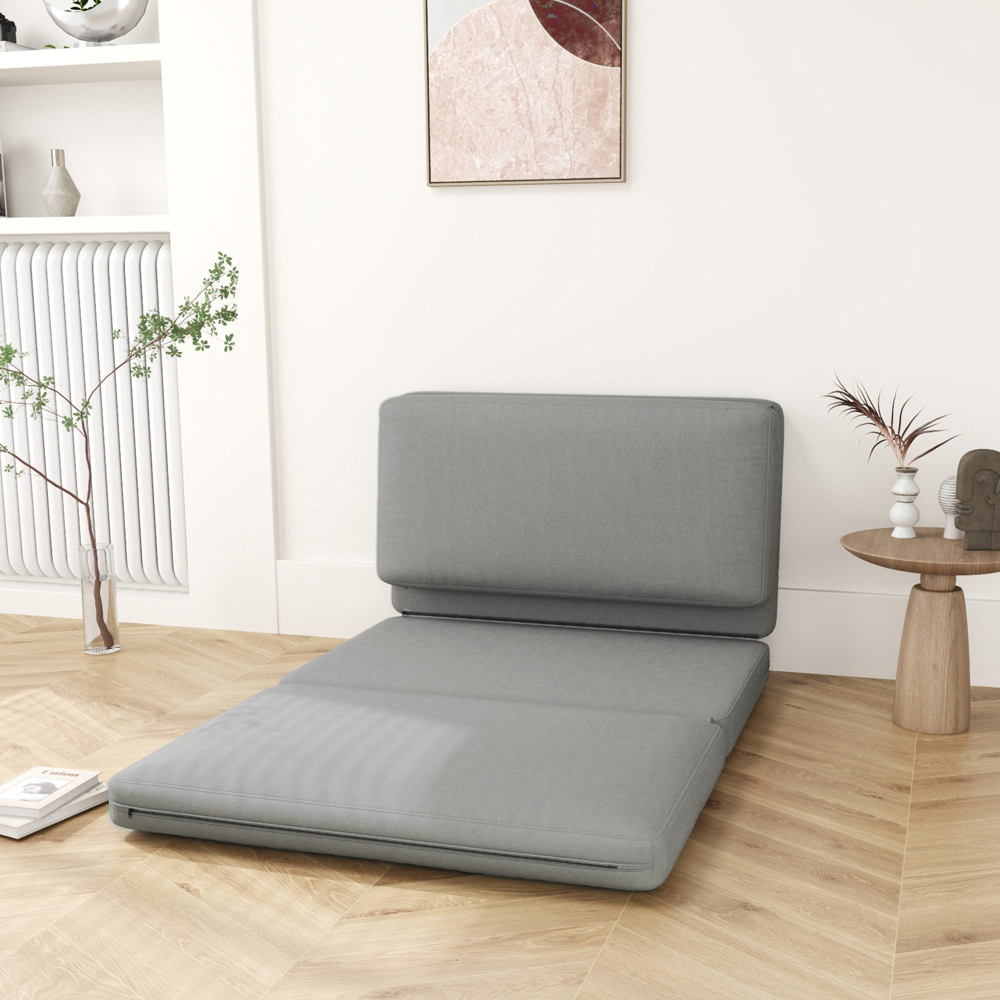 HOMCOM Sitzkissen 3-in-1 Klappbar Schlafsofa mit Samtoptik, für Schlafzimme günstig online kaufen