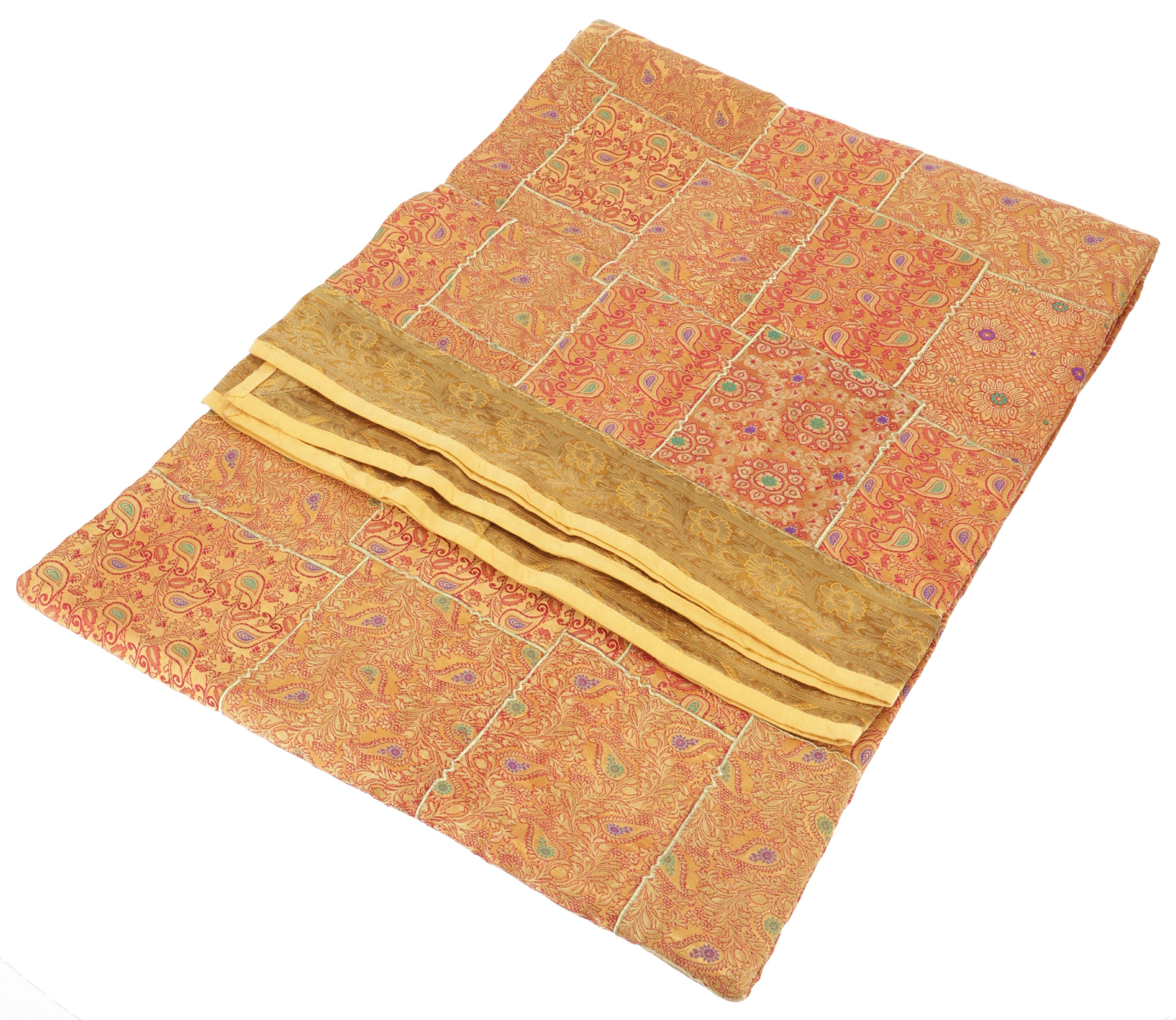 Guru-Shop Tagesdecke Orientalische Patchwork Brokatdecke, indische..