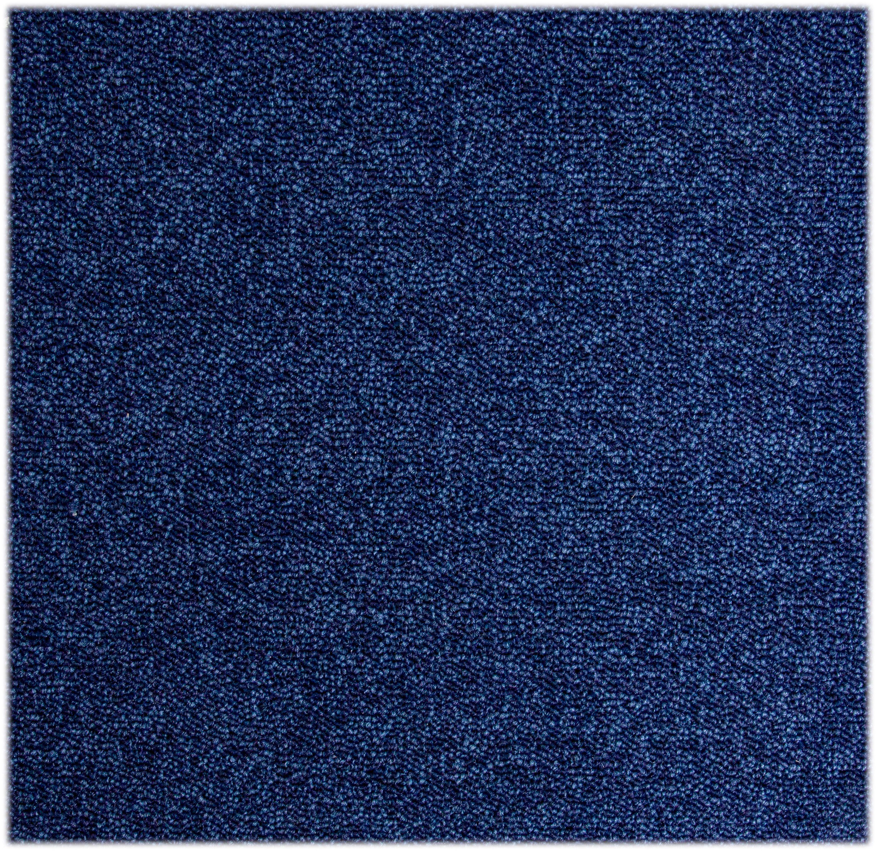 Teppichboden Coupon Schlinge Matz, Andiamo, rechteckig, Höhe: 6 mm, meliert, Breite 400 cm oder 500 cm, strapazierfähig & pflegeleicht blau