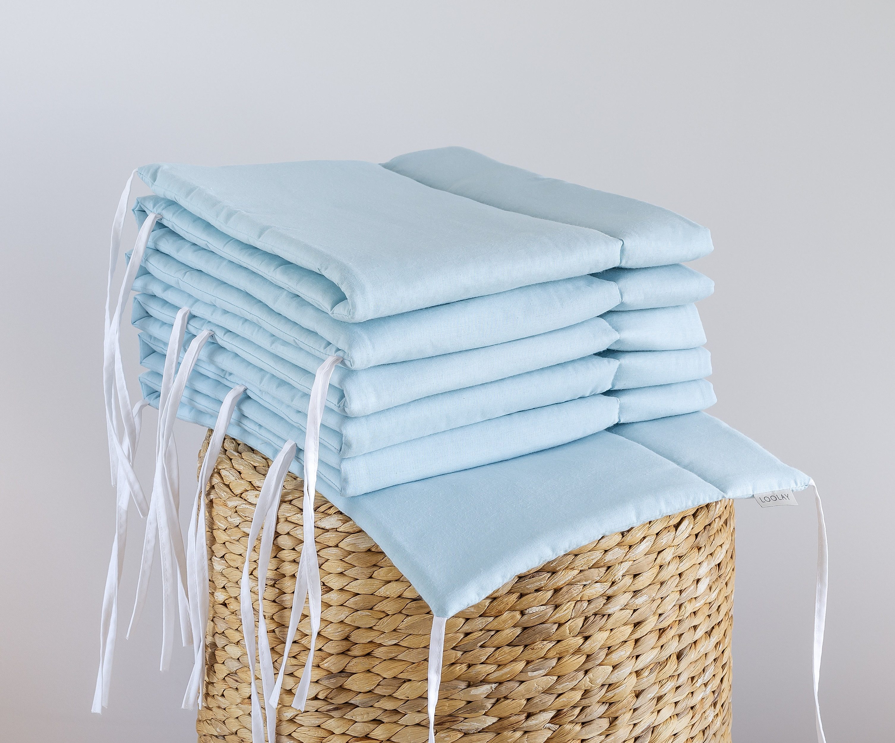 Loolay Bettnestchen HELLBLAU Blau Baumwolle Atmungsaktives Babybett Nestche günstig online kaufen