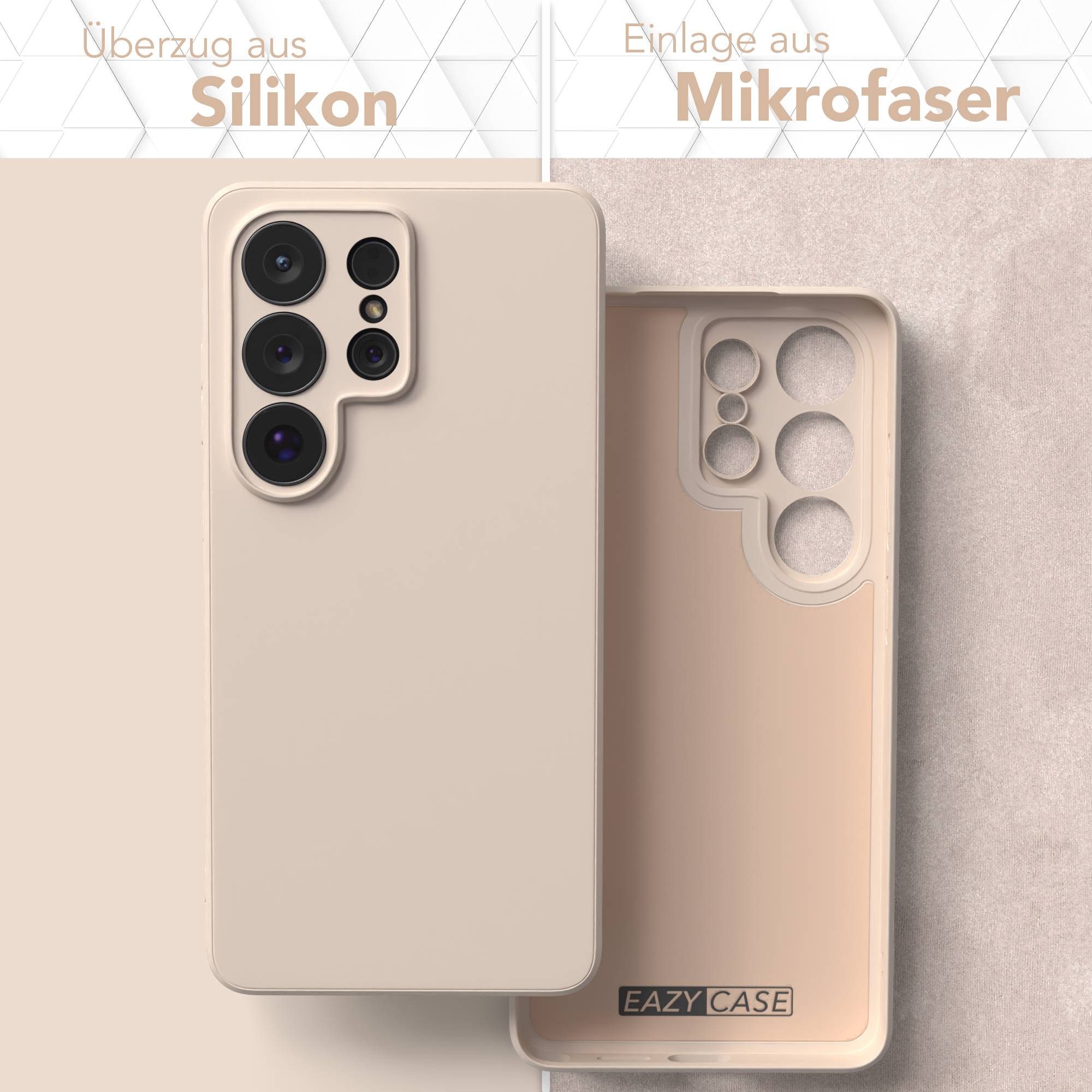 EAZY CASE Handyhülle TPU Hülle für Samsung Galaxy S26 Ultra 6,9 Zoll, Bumper Case Matt Slimcover Silikonschutzhülle elastisch Taupe / Beige