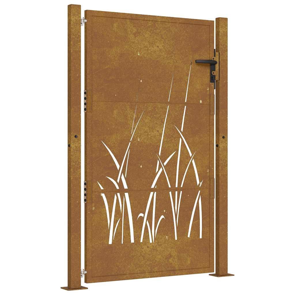 Gartentor Gartentor 100x125 cm Cortenstahl Gras-Design