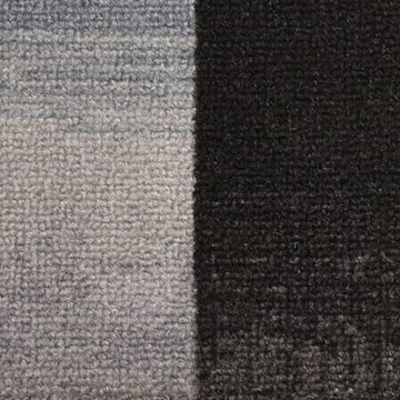 Teppich Treppenmatten Selbstklebend 15 Stk Schwarz und Grau 65x21x4 cm, vidaXL, Höhe: 4 mm