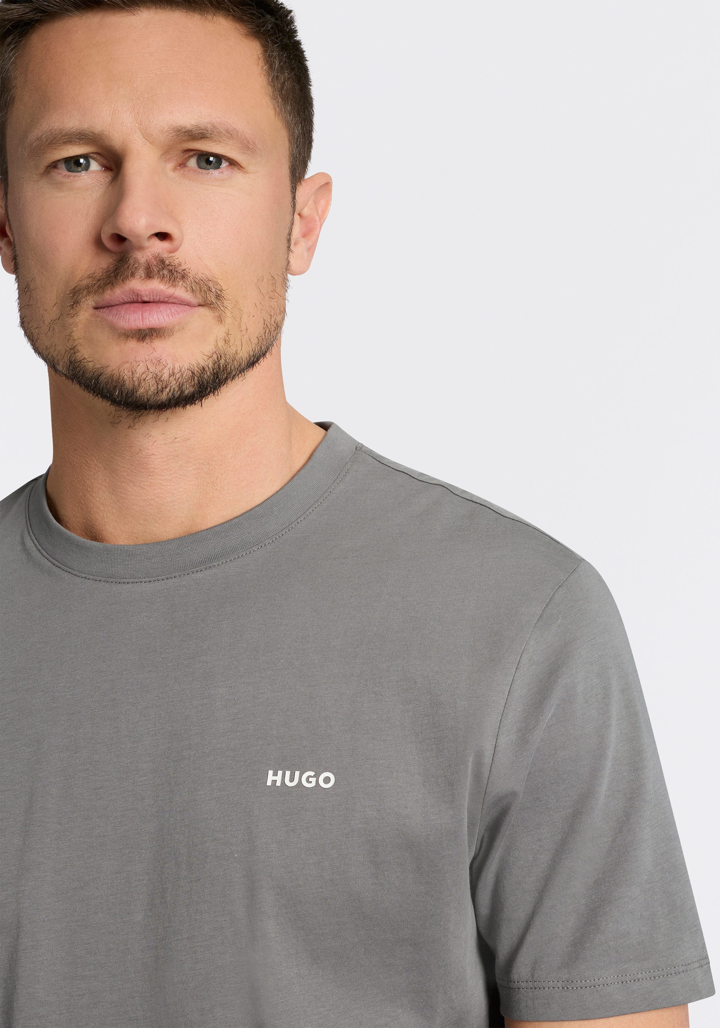 HUGO T-Shirt Dero Rundhalsausschnitt, Regular Fit, Basic Must Have