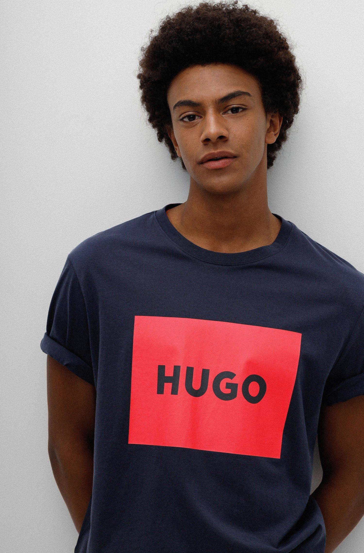T-Shirt (405) Dulive HUGO Blau (1-tlg)