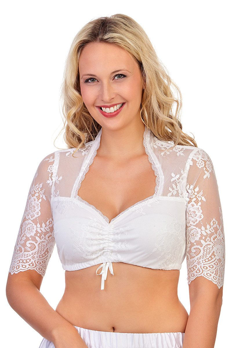 MarJo Dirndlbluse Dirndlbluse - LUISA-CHRISTINA - offweiß