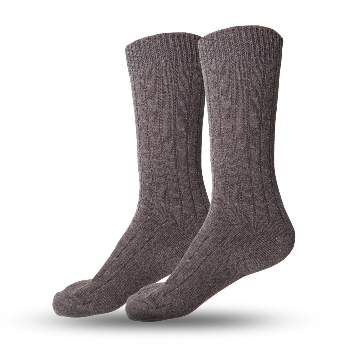 2er-Set Unisex Kaschmirsocken 2 Kaschmir Norwegersocken Sonia "Dünn" Warm Paar Originelli Wolle hbraun-dbraun