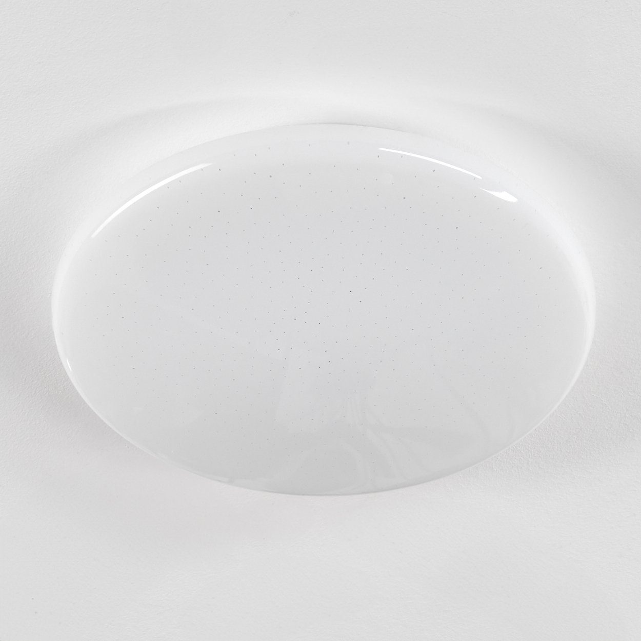 Deckenlampe Weiß Fernbedienung, dimmbare LED 12 in (30cm), Kelvin, Lumen, aus Sternenhimmel-Effekt u. Metall/Kunststoff wechselbar, hofstein 2700-6500 IP Deckenleuchte 44 900+1050 Watt,