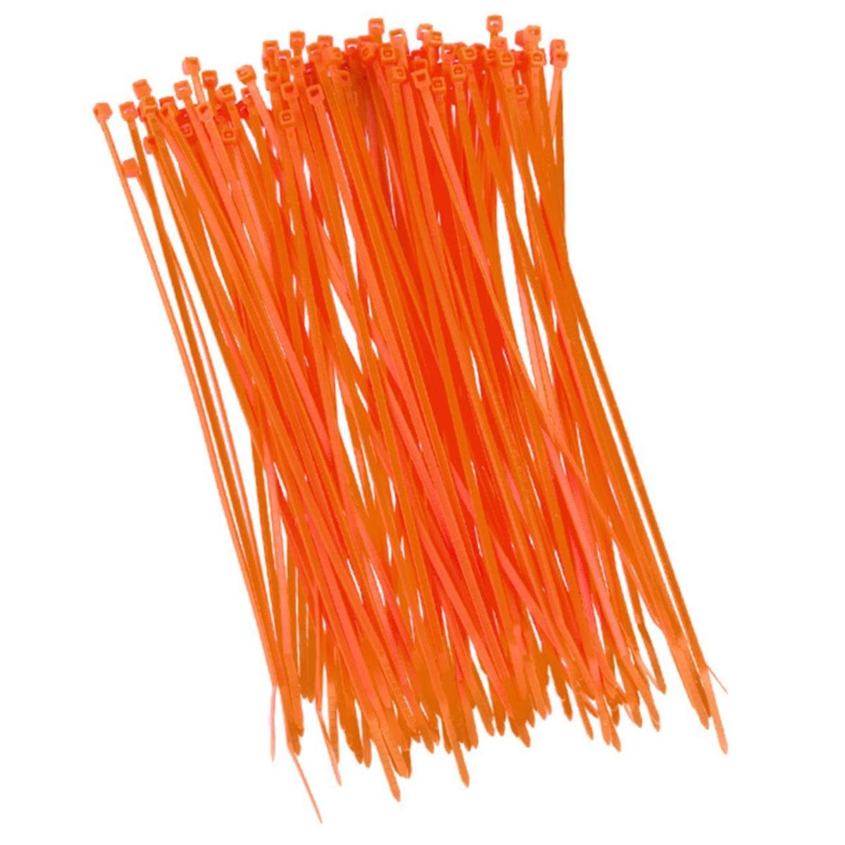 HaGa Kabelbinder 100 Stück Kabelbinder 200mm x 2,5mm in orange (100-St)