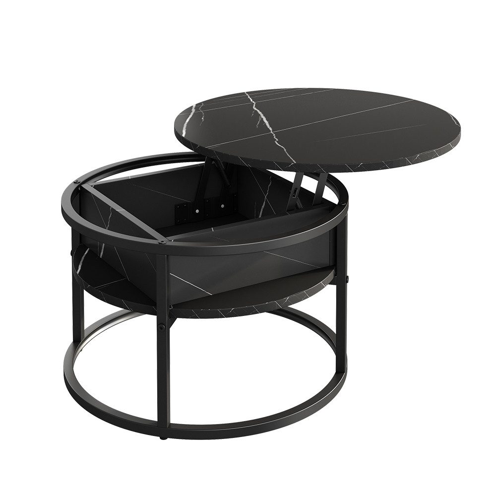 Vicco Couchtisch Marlo, Schwarz/Marmor-Weiß, 57 x 57 cm günstig online kaufen