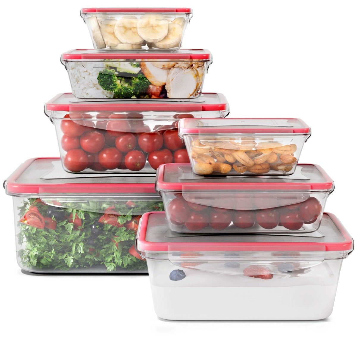 classbach Frischhaltedose C-FHD 4008 K, Frischhaltedosen mit Deckel, 7er Set, 100% dicht