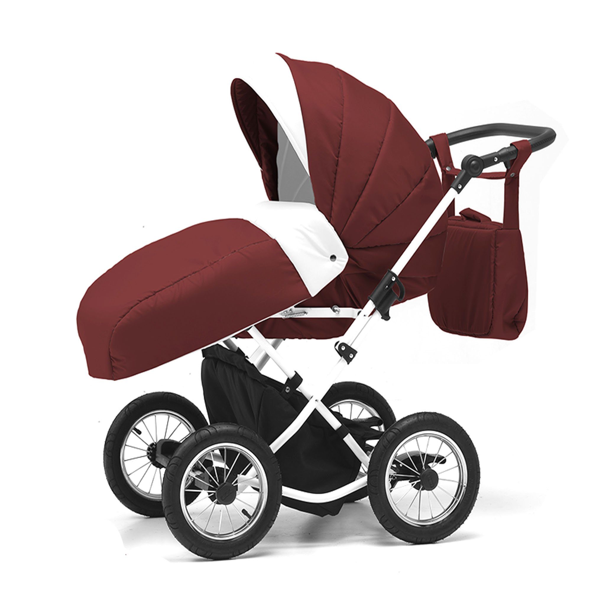 BabyMerc Kombi-Kinderwagen Sorento 5 in 1 inkl. Sportsitz, Autositz, Iso und Zubehör in 17 Farben