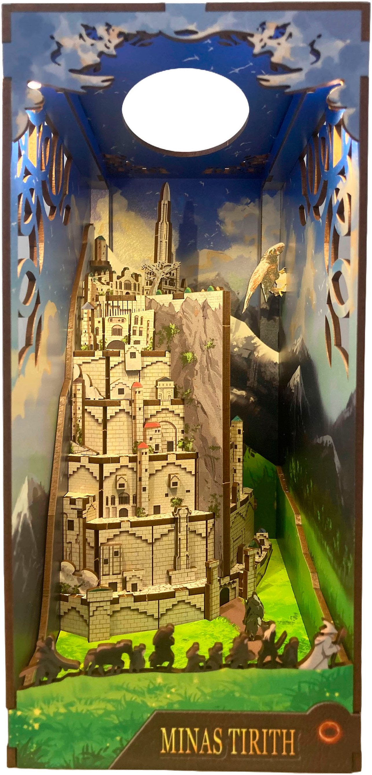 Revell® 3D-Puzzle Book Nook, Tiny Adventures Herr der Ringe Minas Tirith, 134 Puzzleteile, Buchstütze; mit LED-Beleuchtung