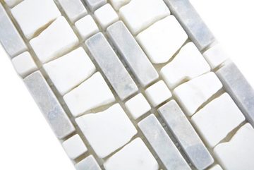 Mosani Fliesen-Bordüre Marmor Borde Bordüre grau hellgrau silber weiß creme bordüre