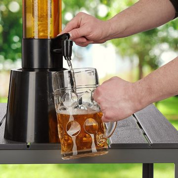 relaxdays Zapfsäule 3 l Biersäule mit Zapfhahn