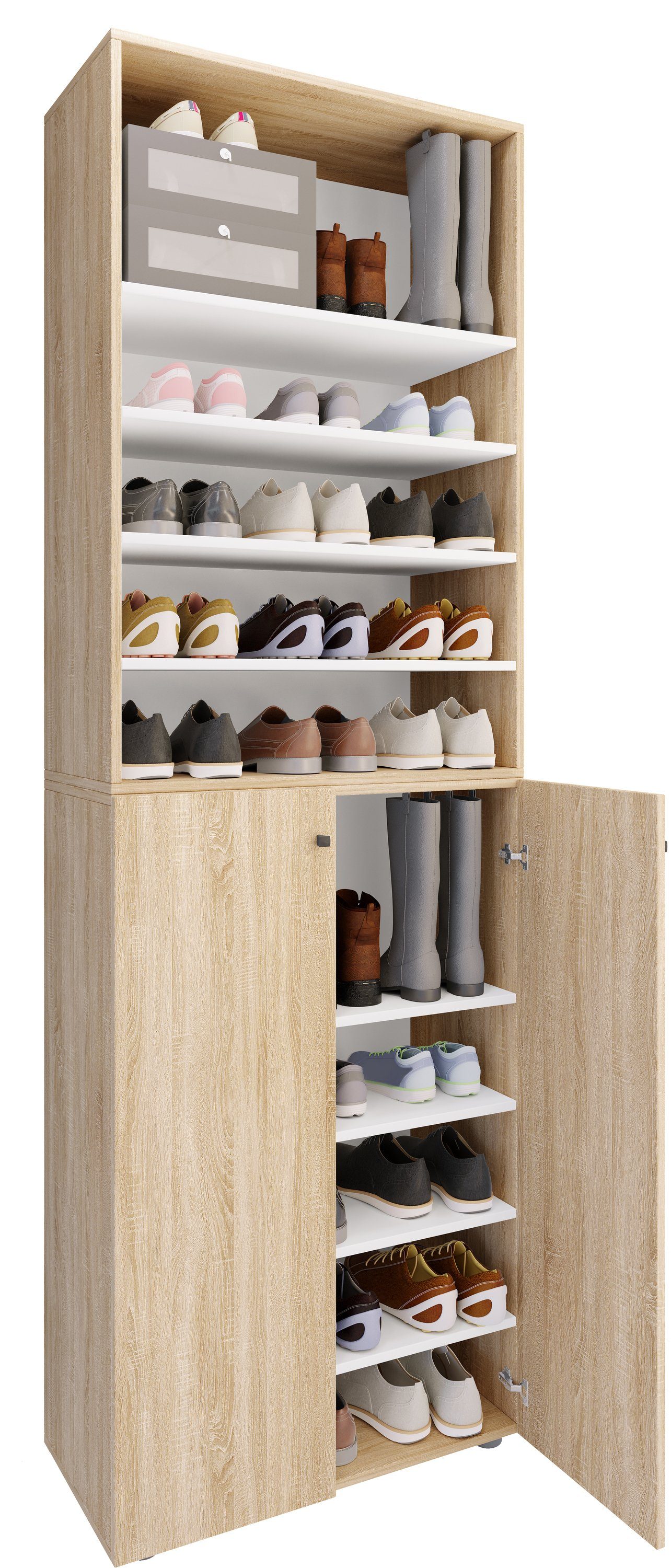 Schuhschrank XL Holz Großer Schuhschrank Schuhkommode Lona 10