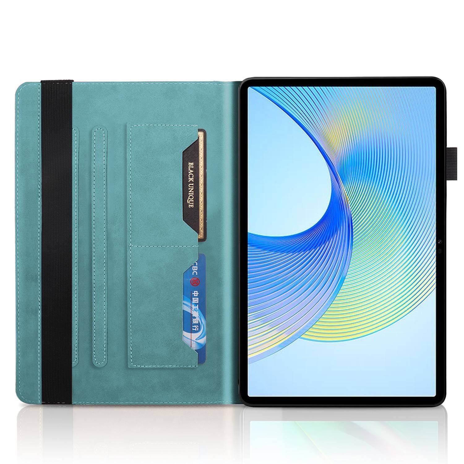Wigento Tablet-Hülle Für Samsung Galaxy Tab S10 Plus / S9 Plus Kunstleder Tasche Blau, Baum Design Hülle mit Standfunktion und Kratzschutz – Bild 3 von 5