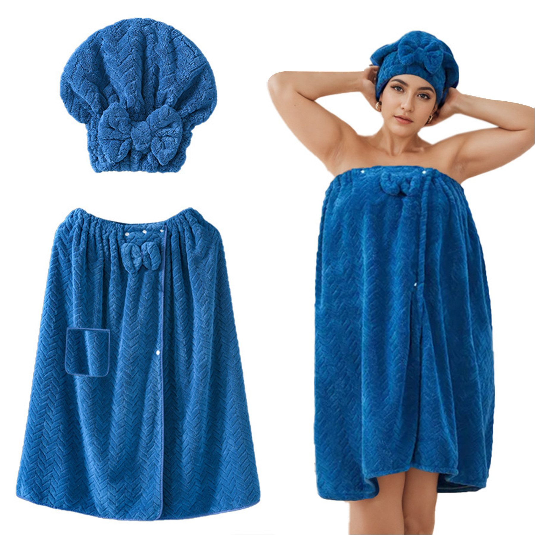 Mutig Saunatuch Saunakilt Damen Frottee Bademantel, Saunatuch mit Druckknöp günstig online kaufen