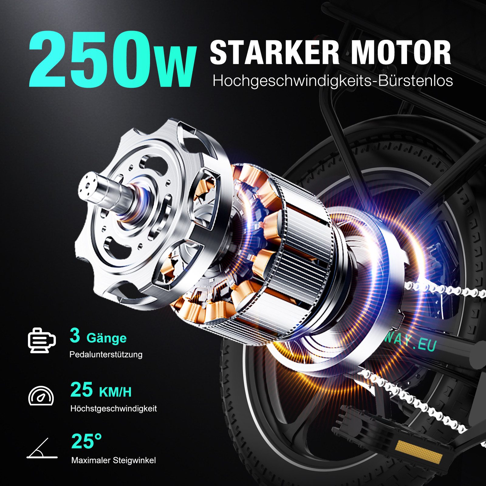 HITWAY E-Bike Faltrad Faltrad 16 Zoll, 13Ah Akku, bis 100 km Elektrofahrrad Pedelec, 1 Gang, Kettenschaltung, Heckmotor, 468 Wh, faltbares Citybike mit App & Gepäckträger