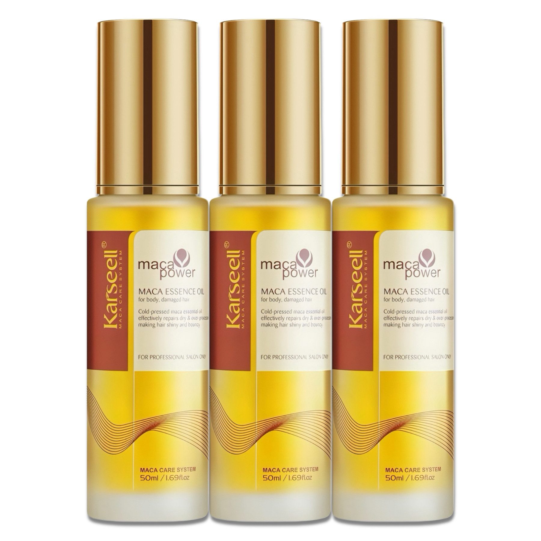 Karseell Haaröl Maca Essence Öl Haaröl für Trockenes Haar Arganöl Haarserum Haarpflege, 3-tlg., Haaröl, Körperöl, Haarpflege, Hautpflege, Karseell