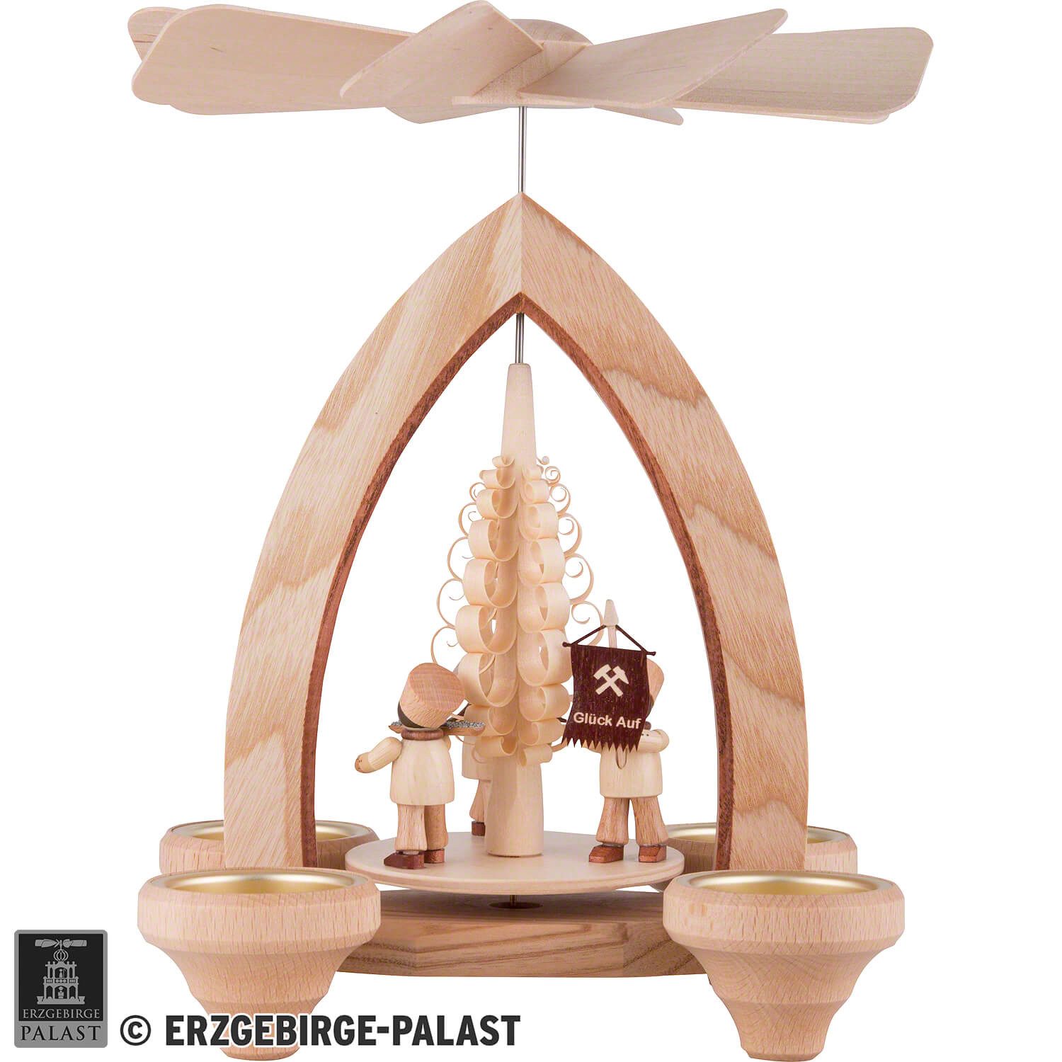 Heinz Lorenz Pyramiden Weihnachtspyramide 1-stöckige Pyramide Bergmannszug - natur (26cm) von Heinz Lorenz Pyram