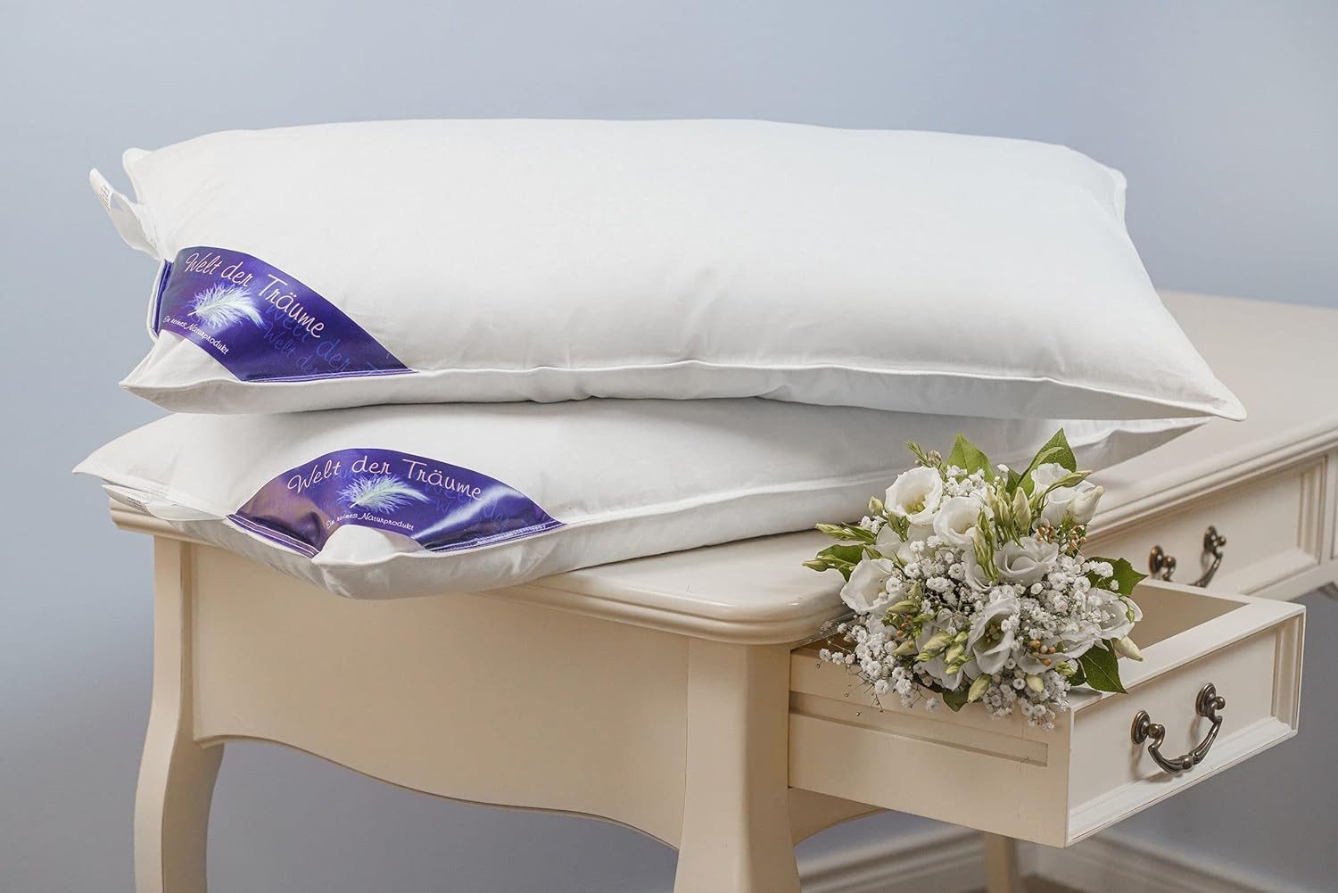 Welt der Träume Gänsefederkopfkissen Kissen Kopfkissen Daunen-Feder 40x80cm günstig online kaufen