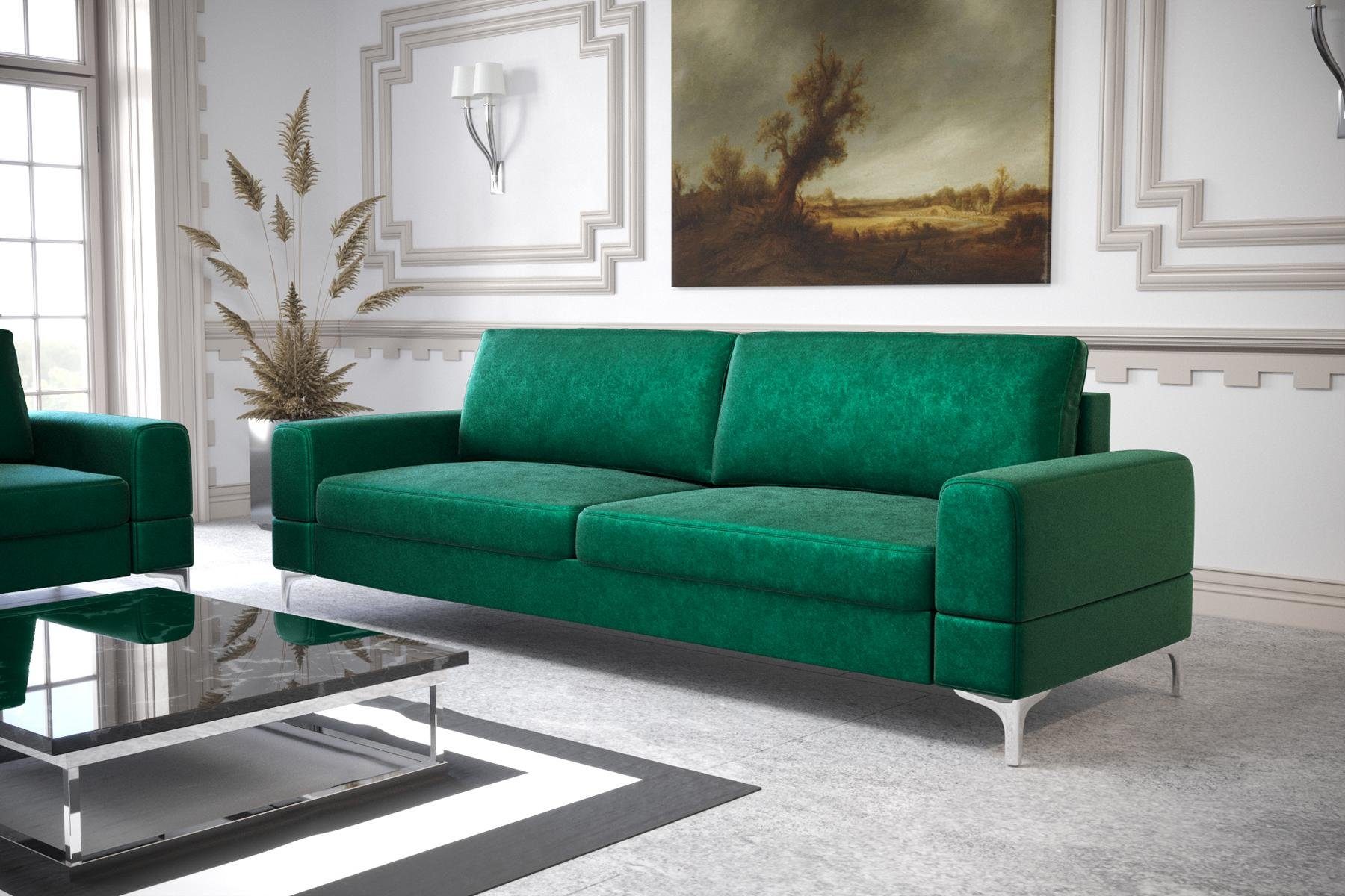 Made Modernes Weißes in Europe Sofa Dreisitzer Möbel Holz, Luxus JVmoebel Sofa Kunstleder Couch