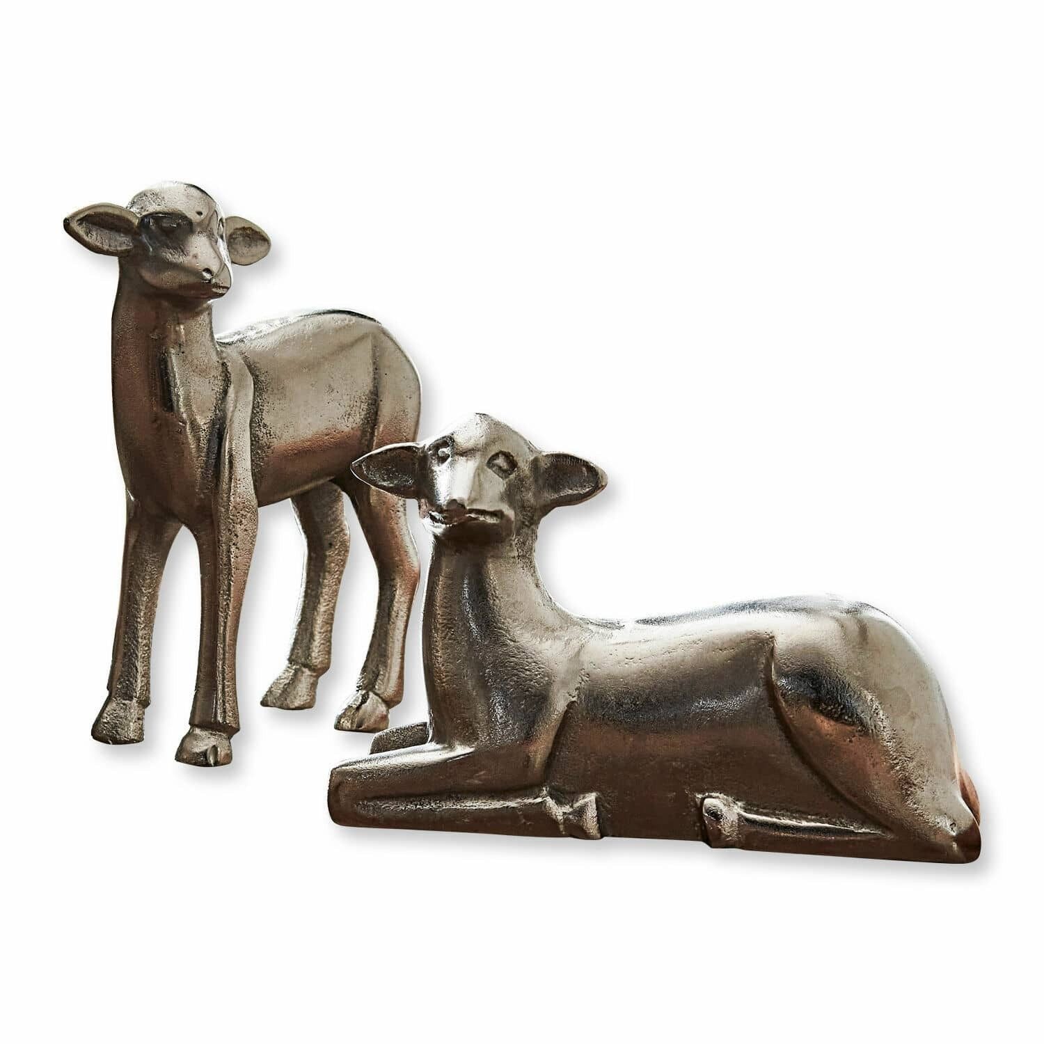 Osterfigur Deko-Lamm 2er Set Charmille silber