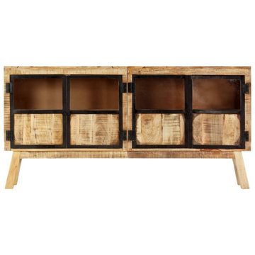 vidaXL Sideboard Sideboard Braun und Schwarz 160×30×80 cm Raues Mango-Massivholz (1 St)