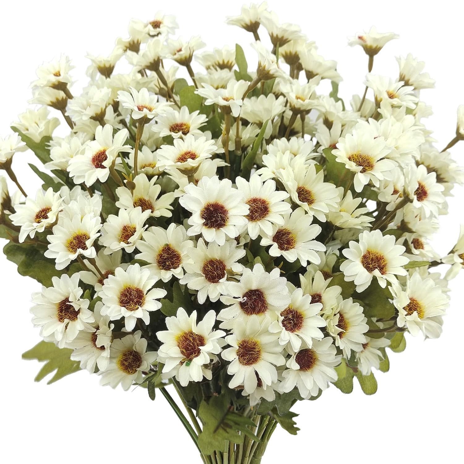 Kunstblumenstrauß 3/5er Set künstlicher Chrysanthemensträuße, künstliche Gänseblümchen, Agger, künstliche Blumensträuße, Dekoration für Blumenvasen und Wohnräume