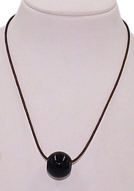 Firetti Kette mit Anhänger Schmuck Geschenk Halsschmuck Halskette Lederband Onyx, Made in Germany - mit Onyx