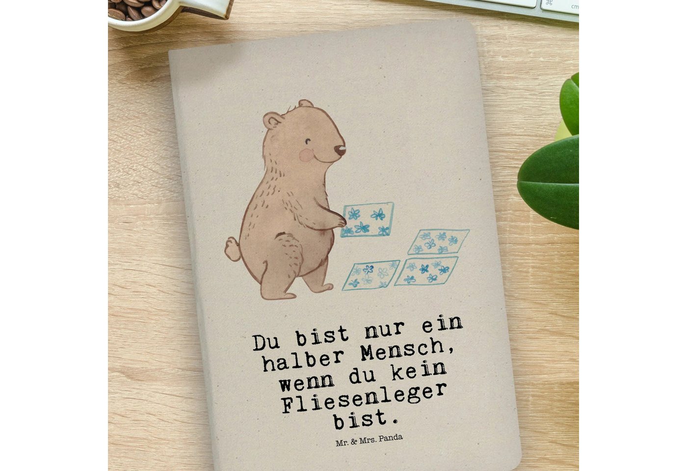 Thumbnail - Mr. & Mrs. Panda Notizbuch Fliesenleger Herz - Transparent - Geschenk, Handwerk, DIN A4 Notizbuc Mr. & Mrs. Panda, Kreat...