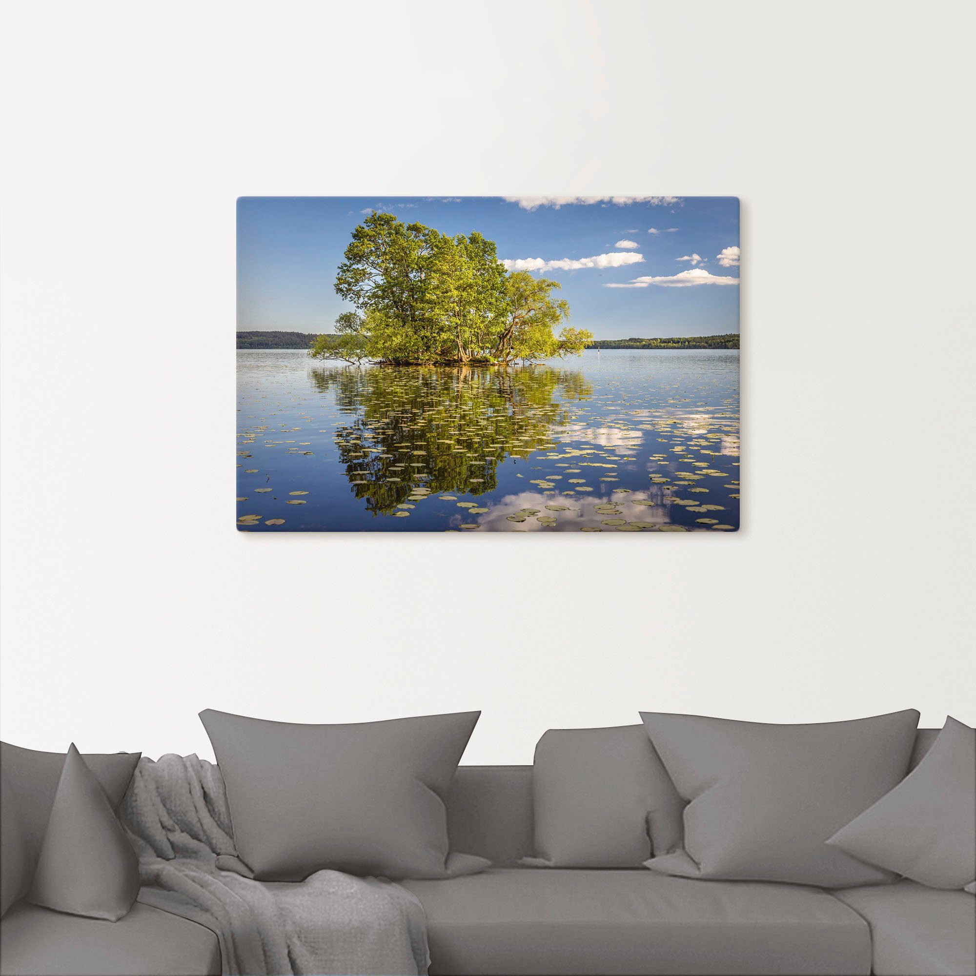 Größen Wandbild als Seebilder Alubild, Mälarsee, St), im Poster versch. Wandaufkleber Artland Leinwandbild, in Bauminsel oder (1