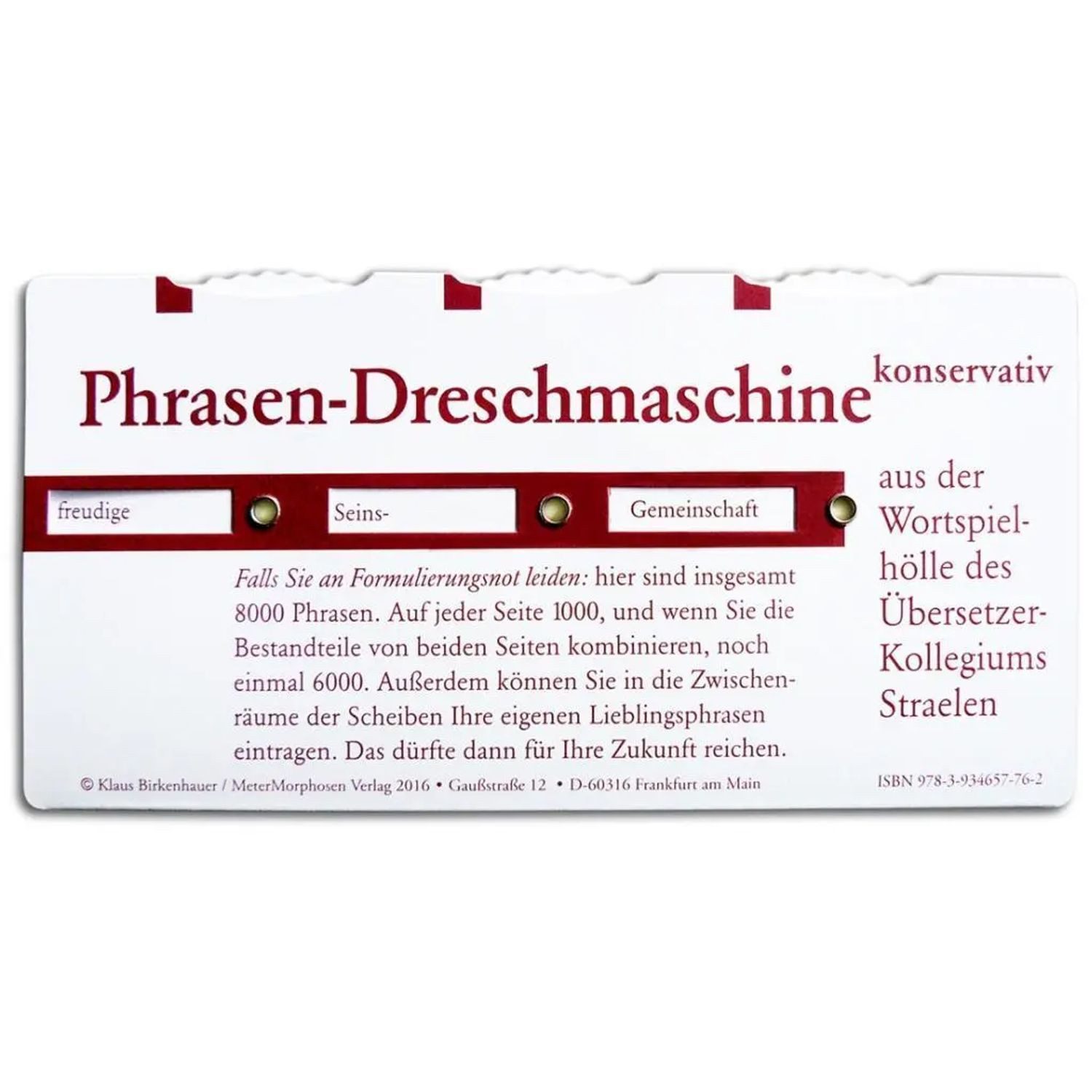 Metermorphosen Spiel Phrasendreschmaschine