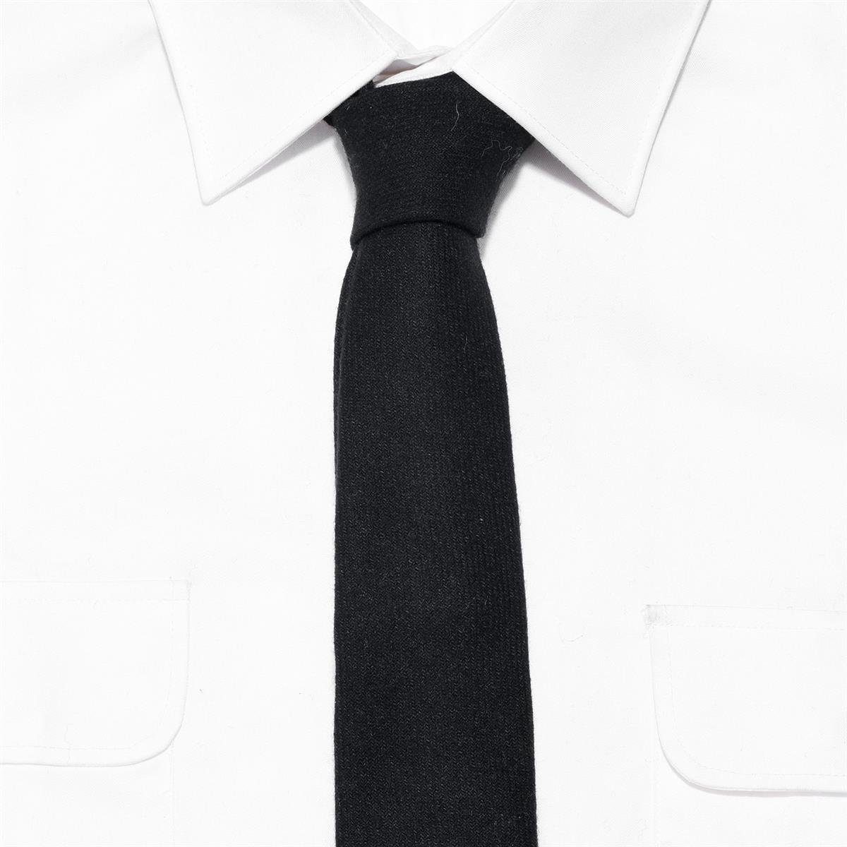 1x einfarbig Büro festliche Muster, Herren und Krawatte) verschiedene 6 Krawatte schwarz für oder (Packung, 1-St., cm kariert Veranstaltungen gepunkt DonDon Baumwolle, Krawatte