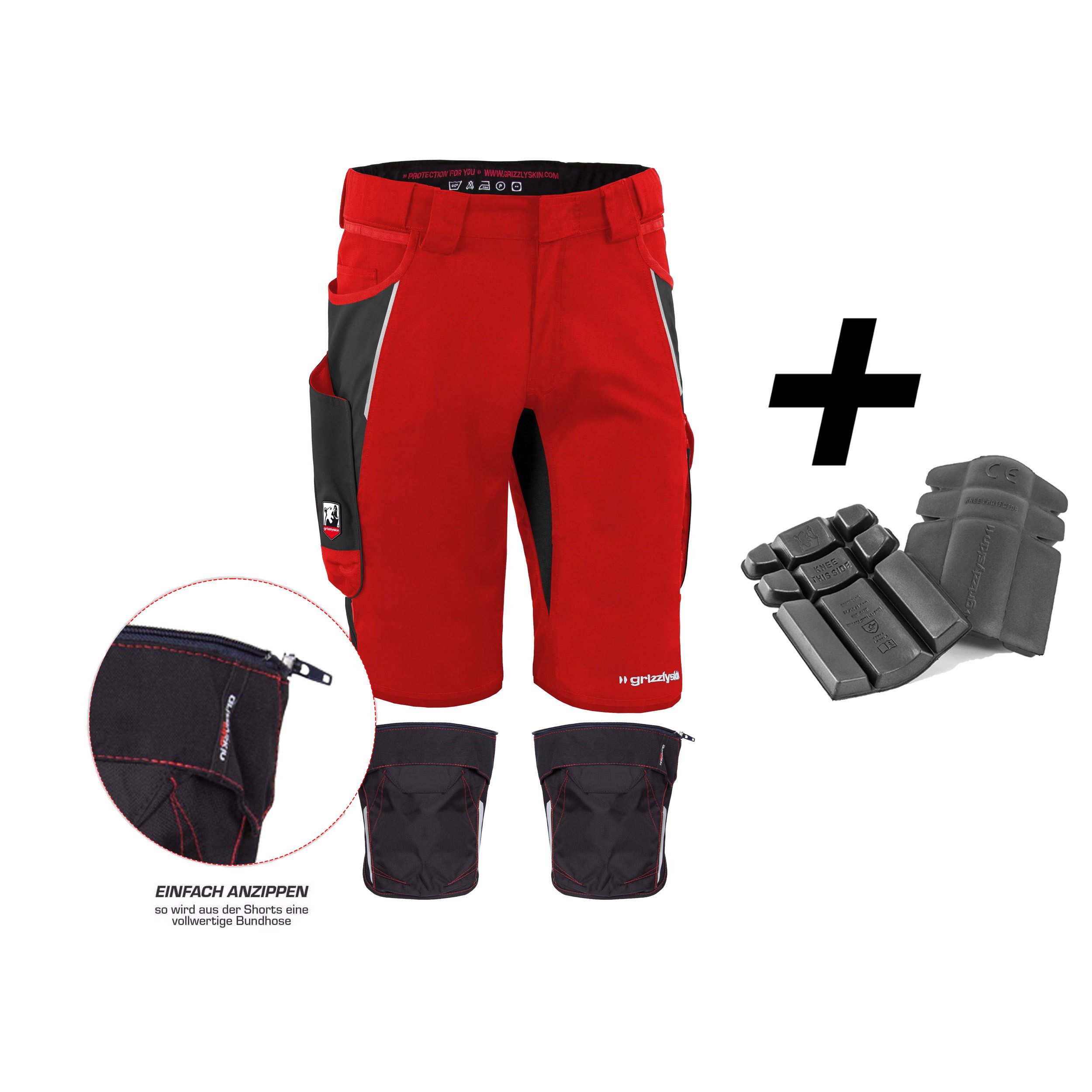 QUALITEX HIGH QUALITY WORKWEAR Arbeitsshorts HANDWERKER-BUNDLE IRON Шорти + Kniepolstertasche inklusiv Kniepolster (3-tlg) modern kurze Arbeitshose - 13 Taschen - Strapazierfähig - Atmungsaktiv