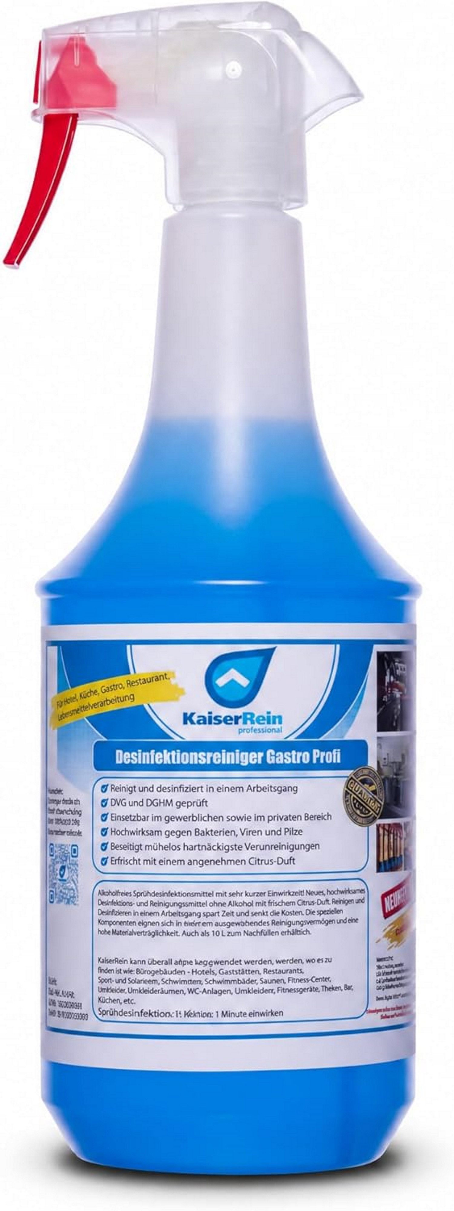 KaiserRein Desinfektionsspray Gastro Profi Allzweckreiniger (Gebrauchsfertig, Alkoholfrei, Materialschonend, Desinfizierend)