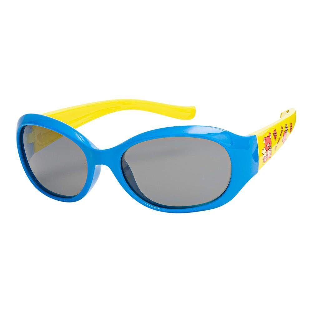 Blau-Gelb Stil Sonnenbrille Eyewear polarisierten mit Retrosonnenbrille Linsen Kinder (1-St) Blümchen BEZLIT Mädchen