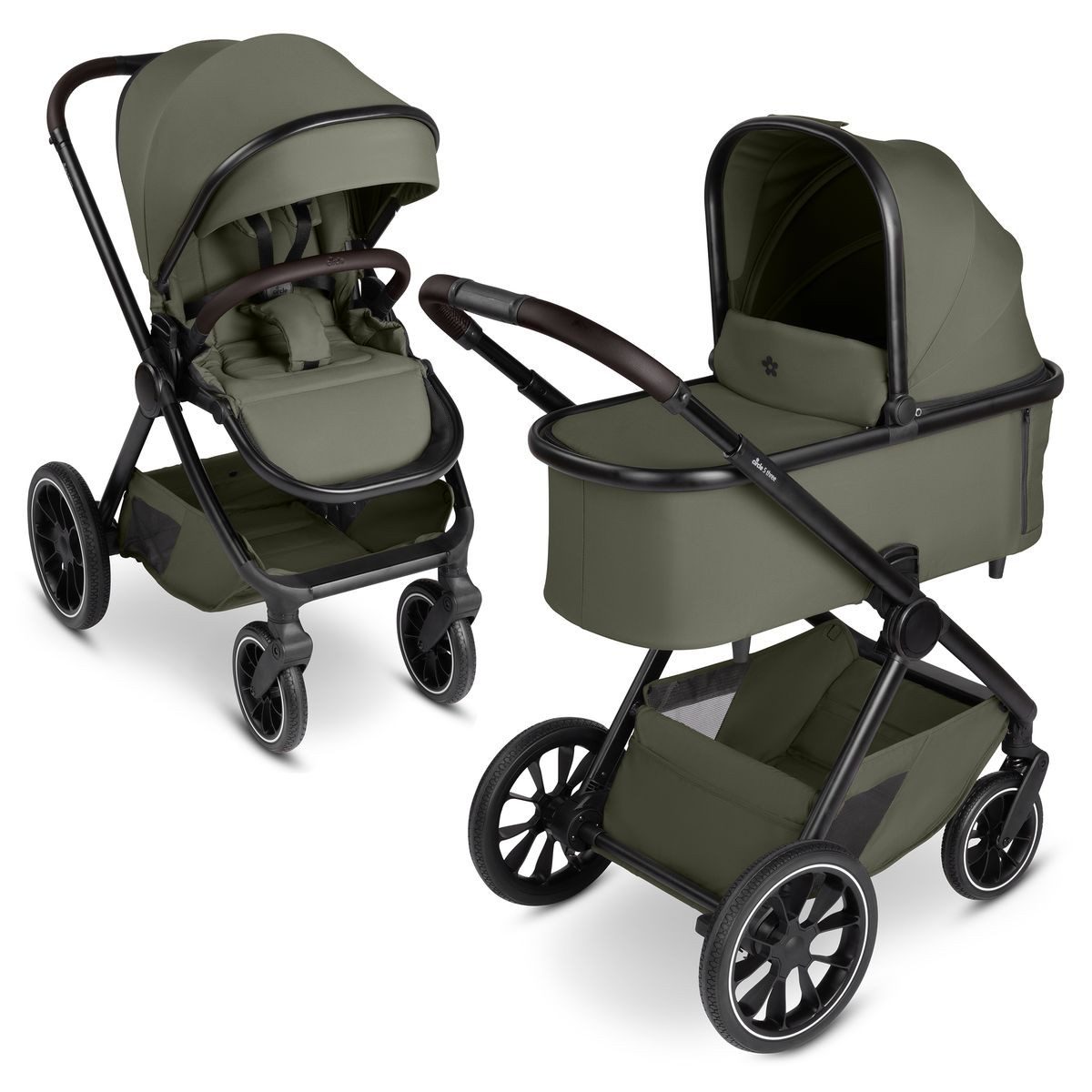 circle by ABC Design Kombi-Kinderwagen ABC Design S Three - Pure - Wheat, 2in1 Kinderwagen Buggy Set mit Babywanne & Sportsitz - bis 22 kg