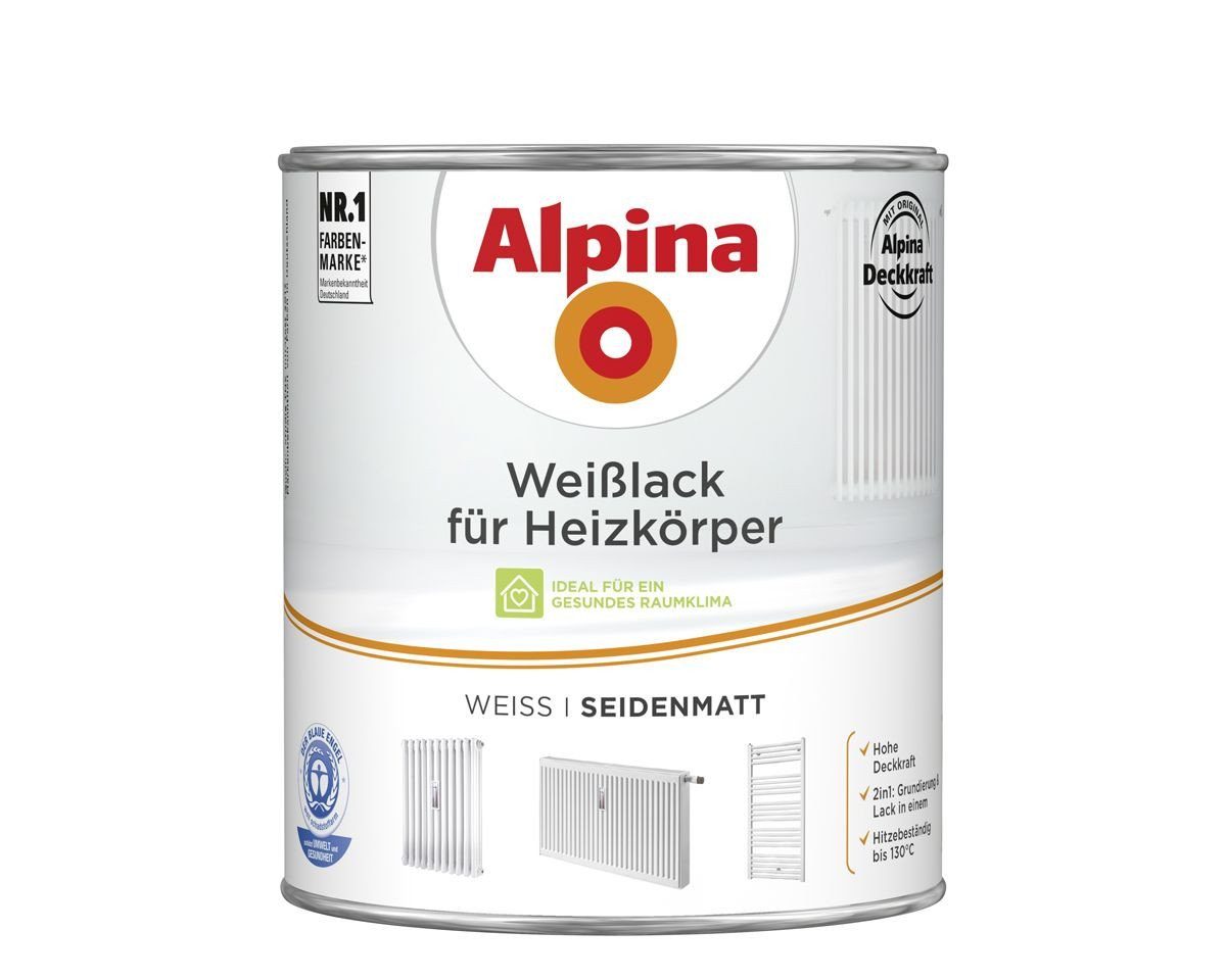 Alpina Heizkörperlack Alpina Heizkörperlack weiß 2 L weiß seidenmatt