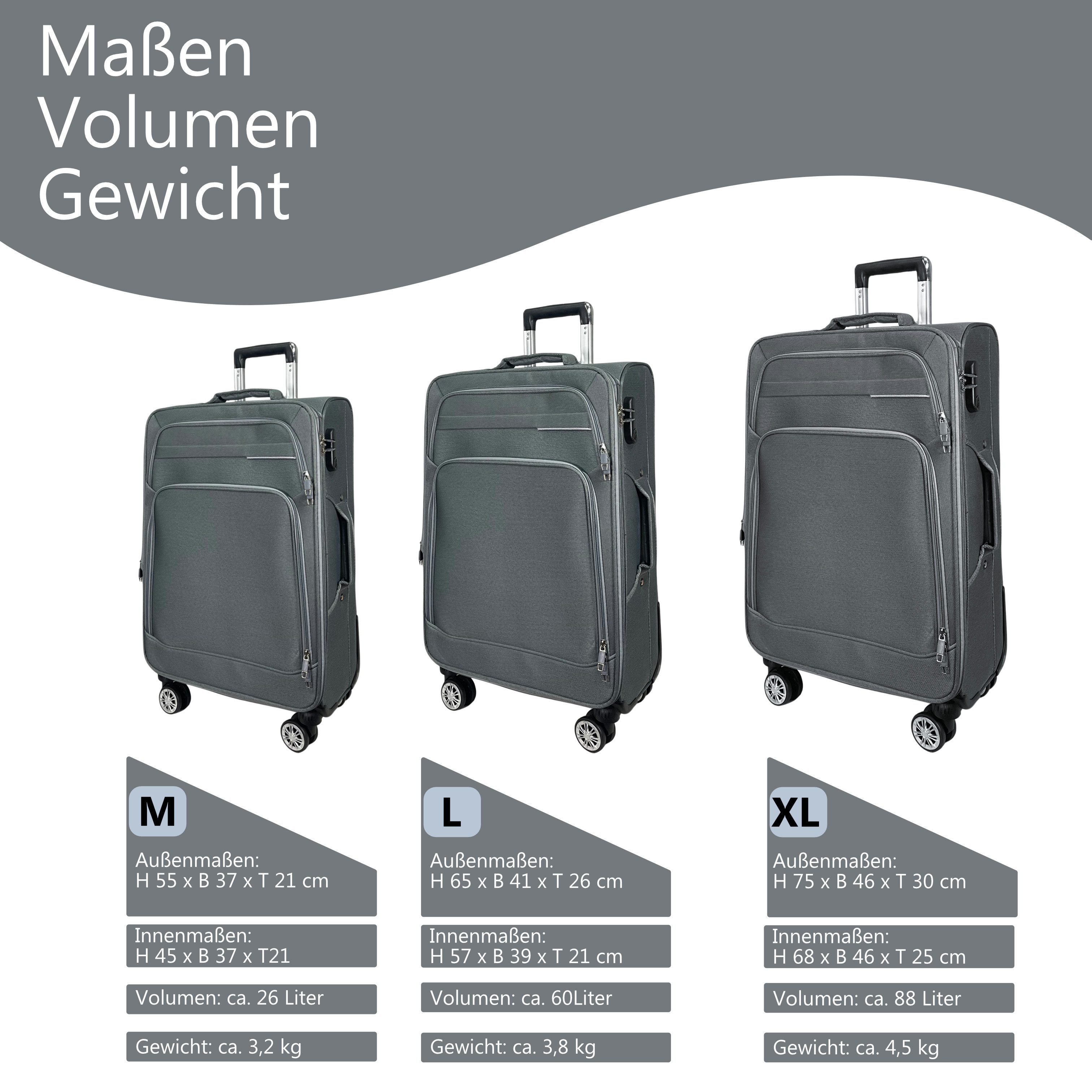 My Travel Bag Koffer 3090 Stoffkoffer 4-Rollen Trolley Reisekoffer Tasche Reisetasche, inkl. Dehnungsfuge und 360° Rolle – Bild 3 von 5