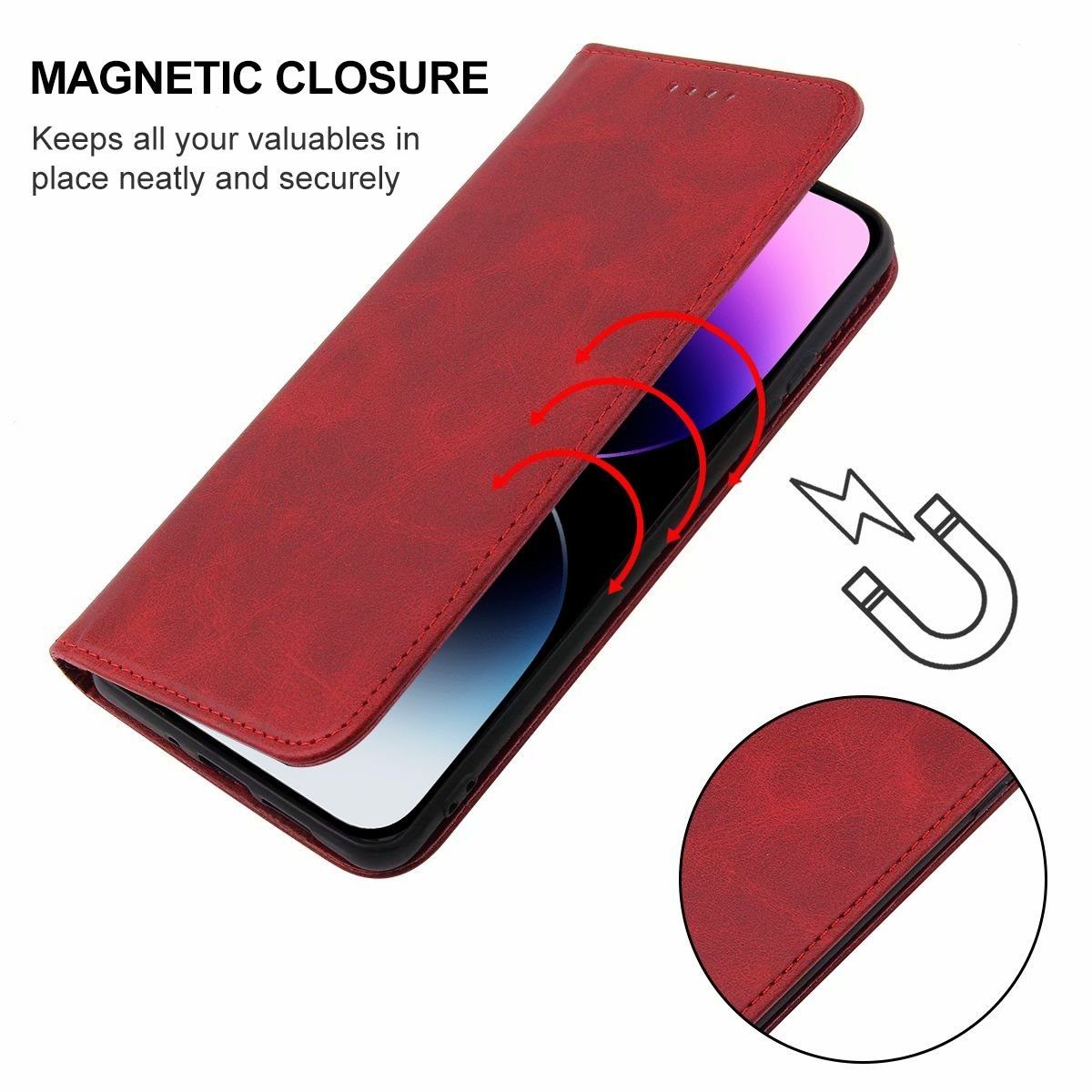 König Design Handyhülle Apple iPhone 15 Pro Max, Schutzhülle Schutztasche Case Cover Etuis Wallet Klapptasche Bookstyle