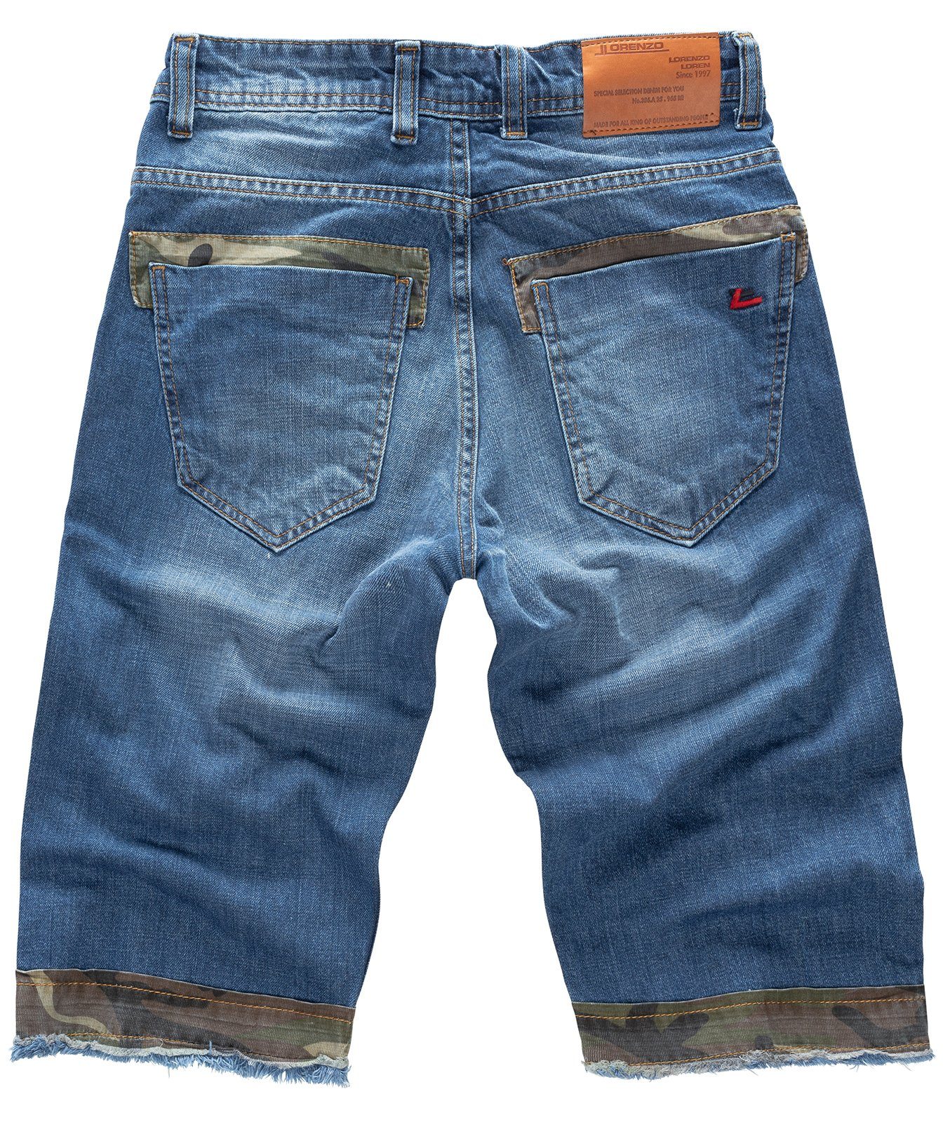 Lorenzo Loren Jeansshorts Herren Shorts Denim Blau LL-393 günstig online kaufen